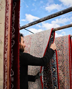 خشک کردن قالی در قالیشویی پارک وی